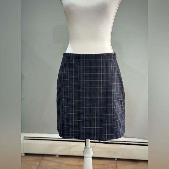 Blue Theory Plaid Mini Skirt Size 6 - Picture 1 of 6